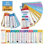 60Pcs English Phonics Flash Cards Word Roots Learning Educational Cards Kids