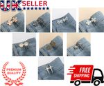 1-Pair Adjustable Jeans Button Clips – No-Sew Waist Tightener for Pants & Skirts