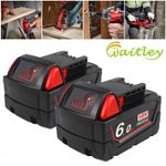 2X For Milwaukee M18 18V Extended Capacity Battery Lithium XC 6.0 AH 48-11-1860