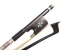 Carbon Fiber 4/4 Viola Bow Ebony Frog Natural Horse Hair inlayed fleur-de-lis
