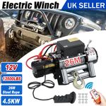 Electric Winch 12V 13500lb/6123kg Steel Rope Wireless Remote Control Heavy Duty