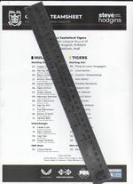 Team Sheet: HULL FC v CASTLEFORD TIGERS: 14th August 2026