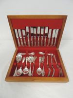 SMITH SEYMOUR LTD SHEFFIELD Cutlery Set- In A Wooden Box - 43 pieces Total