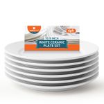 6-12 White Ceramic Plate 10.5" Dinner Serving Dish Dishwasher and Microwave Safe
