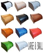 Wooden Bread Box Apollo Roll Top Bin Storage Loaf Kitchen Small Large 20 types 