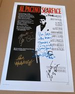 Scarface Cast SIGNED Poster - Al Pacino & Michelle Pfeiffer  - Size is 17"x11"