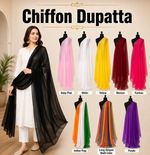 Premium Quality Chiffon Dupatta in Plain color scarf Hijab Ramdan Eid Casual