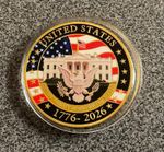 USA,250th ANNIVERSARY OF INDEPENDENCE,ENAMELLED COIN/MEDALLION.40 mm.25 gr