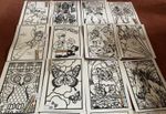 Choose any; ONE Large Velvet Colouring Picture Boards Felt Tip Pens Art & Craft 