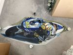 RARE VALENTINO ROSSI YAMAHA 2013 MOTOGP HAND SIGNED SHAPED PHOTO 46 x 21