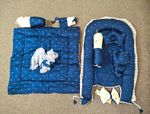 9 Piece Cot Cotton Bedding Set, Navy & White, Ballet Theme, Unisex Baby