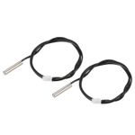 2pcs 5K Temperature Sensor Probe, Stainless Steel Thermal Sensor Probe 50cm