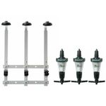 Beaumont 3x 25ml Solo Bar Optic Spirit Measure & 70cl/1L Wall Mounted Brackets