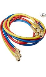 Yellow Jacket 29986 Plus II 1/4" Hose with Compact Ball Valve, 72" (Pack of 3)