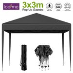 3x3m Gazebo Pop Up Marquee Waterproof Garden Party BBQ Tent w/ Sides Heavy Duty