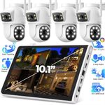 Wireless CCTV Camera System with 10CH NVR & 500GB HDD PTZ Wi-Fi Camera Dual Lens