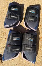 LeMieux Carbon Meshwrap Brushing Boots Set of 4 Navy Neoprene