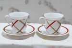 CELINE Buckle Belt Pattern Cup Saucer Pair Set