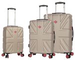 4 Wheel Spinner TSA Hard Side Luggage Travel Bags Suitcases Union Jack Taupe
