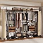 XXXL-Heavy Duty Wardrobe Open Drawer Storage Cabinet Clothes Rail Rack w/Curtain