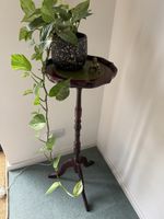 Vintage Leather Topped Plant Stand