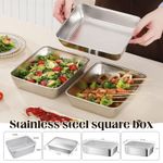 Stainless Steel Baking Tray With Lid Food Storages Pan Dish Oven Tray Container