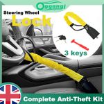 Steering Wheel Lock Car Security Anti-Theft High Visibility Seat Belt Lock