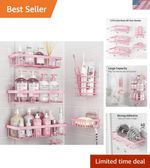 5 Pack Shower Caddy Organizer Rack Shelf for Inside Shower, Adhesive Bathroom...