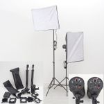 CRAPHY SP-160M 2 HEAD FLASH KIT With 2 SOFTBOXES, STANDS, LEADS, BARNDOORS & BAG