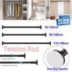 Heavy Duty Extendable Telescopic Shower Curtain Pole Rail Rod Bath Door Window
