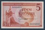 money Iceland 1957 Pick-number: 37b uncirculated 1957 5 Kronur (10717166