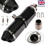 Universal 38-51mm Motorcycle Dual-outlet Exhaust Muffler Tail Pipe Tip 470mm UK