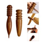 Handcrafted Wood and Leather Burnishing Tool for DIY Art and Craft Projects