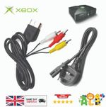 Original Xbox AV Cable TV Lead + Power Cable UK Fast Free Post