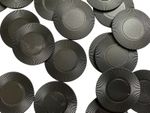 CHEAP THIN BLACK POKER CHIPS / TOKENS - CHOOSE COLOUR + QUANTITY - FULL WIDTH. 