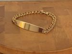 Vintage Speidel 7” Gold Tone Blank Engravable Bracelet USA Unisex Unworn
