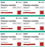 6 x Club Lloyds Odeon Cinema Fim Tickets - 2D, 3D, ISENSE - 15th April 2027