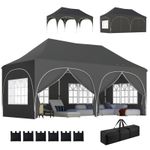 Outsunny 3 x 6m Pop Up Gazebo with Sides, Peak Top Garden Party Tent Marquee