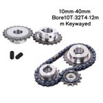 08B 1/2" Roller Chain Sprocket 10mm-40mm Bore 45# Steel 10T-32T 4-12mm Keywayed