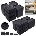4x Heavy Duty Bed Chair Riser Feet Leg Lift Furniture Extra Raiser Stand Durable