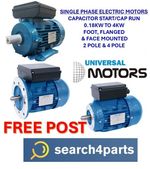 ELECTRIC MOTOR UNIVERSAL SINGLE PHASE0.18KW -4KW CAP/CAP FOOT FLANGE MOUNT