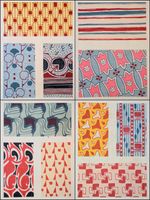 1906 Meiji Sarasa Unsodo Japanese Woodblock Print Textile Design Book Antique