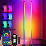 2x RGB Floor Lamp LED Corner Light Standing Remote DJ Music Sync Bluetooth App