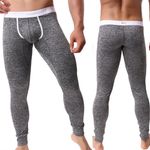 Winter Warm Mens Long John Thermal Underwear Legging Pants Bulge Pouch Trousers@