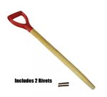 REPLACEMENT SPADE D HANDLE SPARE WOODEN SHAFT GARDEN SHOVEL FORK WITH 2 RIVETS