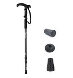 One Trekrite T-Handle Telescopic Antishock Hiking Pole/ Walking Stick - Black