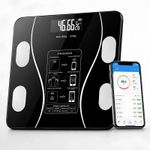 BATHROOM WEIGHING DIGITAL SCALES BLUETOOTH SMART BODY FAT BMI GLASS STONES KG