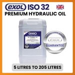 EXOL Ultramax 32 ISO VG32 Premium Hydraulic Oil 5L 25L 205L UK Made