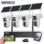 10CH 8MP NVR WiFi Solar Powered CCTV System Wireless 4MP PTZ 2-Way Audio Camera