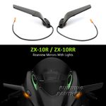 CNC Wind Rearview Mirror With LED Light For Kawasaki Ninja 1000 ZX-10RR ZX-10R